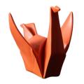 Nordic Abstract Ceramic Origami Statue for Home Decorations Orange