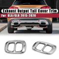 2pcs Muffler Exhaust Pipe Tail Cover for Mercedes Benz Gla Glb Silver