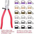 50pcs 1 Inch Lanyard Keychain Hardware with Pliers Tool