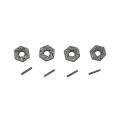 4pcs Metal 12mm Wheel Hex Adapter for Xlf F16 F17 F-16 F-17 1/14 Rc