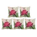Vintage Floral/flower Flax Pillow Case Cushion Cover(rose Flower)