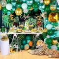 167pcs Jungle Safari Green Balloon Arch Garland Kit Party Decor