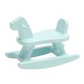 1/12 Scale Dollhouse Wooden Horse Chair Model for Dollhouse Blue