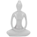 Abstract Art Ceramic Yoga Poses Yoga Lady Figure Statue Ornament #3