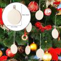 100pcs Diy Wooden Christmas Balls Craft Decoration Hanging Tag
