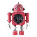 Robot Smart Digital Alarm Clock Temperature Display Desktop(red)