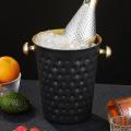 Creative Stainless Steel Hammered Ice Bucket Champagne Bucket, Black