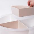 4-compartment Vegetable Tray Snack Storage Box with Lid Fruit