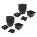 10 Pcs 5.1 Inch Plant Square Plastic Bonsai Training Pots with Trays