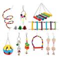 10 Pack Bird Cage Toys for Parrots-swing Chewing Bridge Wooden Beads