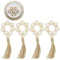8pcs Handmade Wooden Bead Napkin Rings for Weddings Table Decoration