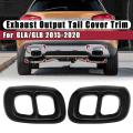 2pcs Muffler Exhaust Pipe Tail Cover for Mercedes Benz Gla Glb Black