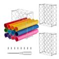 3 Pack Clear Acrylic Vinyl Roll Storage Rack 20 Holes for Room Decor