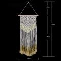 Macrame Wall Hanging Beige and Yellow Woven Tapestry for Decoration