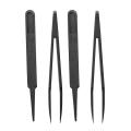 4.5 Inch Length Black Plastic Anti-static Tweezers Repair Tool 2