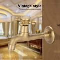 Water Faucet,wall Mounted Vintage Solid Brass Faucet Single Cold 1