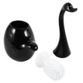 Ceramic Plastic Swan Toilet Brush Holder Cleaning Brushblack