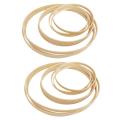 Wooden Bamboo Floral Hoops Set Craft Hoop Rings for Diy Wreath 9pcs