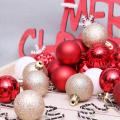 24pcs 6cm Christmas Balls, Electroplating New Year Bright (red)