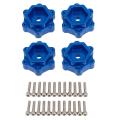 4pcs Metal Hex Adapters Converter (+5mm) for Losi Monster Truck,blue