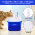 2l Automatic Cat Water Fountain with Faucet Blue