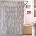 Waterproof Corrugated Edge Shower Curtain Ruffle Curtain Decoration