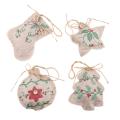 Rustic Christmas Tree Ornaments Stocking Decorations Burlap-8pcs