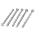 M8 X 100mm Stainless Steel Fully Threaded Hex Head Screw Bolt 5 Pcs