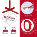 20 Pieces Acrylic Christmas Ornaments Red Ribbon for Decoration Tag