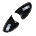 Car Glossy Black Ox Horn Side Mirror Cover Caps Door Mirror Shell