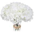 White Hydrangea Silk Flowers Heads Pack Of 20 Full Hydrangea
