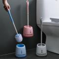 Wall Hanging Toilet Brush Holder Long Handle Cleaning Brush -pink