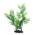 Green Bamboo Leaves Shaped Decorative Artificial Grass for Fish Tank