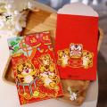 10 Pcs Chinese Red Envelopes, Year Of The Tiger Hong Bao Lucky, A