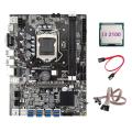 B75 Eth Mining Motherboard 8xpcie to Usb+i3 2100 Cpu+dual Switch
