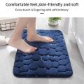 2pcs Memory Foam Bath Mat Set, 2 Piece Cobblestone Bathroom Rugs 2