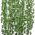 12pcs Artificial Ivy Vine Hanging Leaf Vine Family 84 Feet, Green
