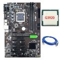 B250c Btc Mining Motherboard with Rj45 Network Cable+g3920 Cpu