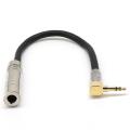6.35 Female Mono to 3.5 Male Plug Jack 90degree Audio Line Cable.