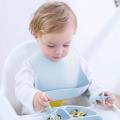 Children's Forks and Spoons Silicone Food Plate Feeding Plate Set 1