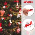 100pcs Mini Cartoon Patch Wooden Clip Christmas Series Wooden Clip 2