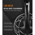 West Biking Road Bike Chainwheel Folding 130 Bcd Round Narrow,black