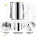 1set Milk Frothing Pitcher 12oz/350ml, Stainless Steel Steam Pitchers