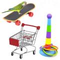 Parrot Toys Mini Shopping Cart Training Rings Skateboard Stand Perch