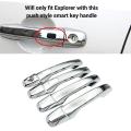 Silver Chrome Outer Side Door Handle Cover Trim with Smart Hole