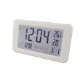 Lcd Digital Alarm Clock with Thermometer for Kids Bedroom White