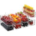 1pcs Clear Plastic Food Storage Rack with Handles for Pantry,kitchen