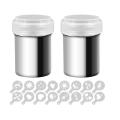 2 Pcs Stainless Steel Powder Shaker with Lid,with Printing Molds