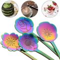 8 Flower Spoon Set, 410 Stainless Steel Reusable Tea Spoon