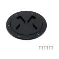 Abs Round Deck Inspection Hatch Cover Plastic Boat Twist Screw Black